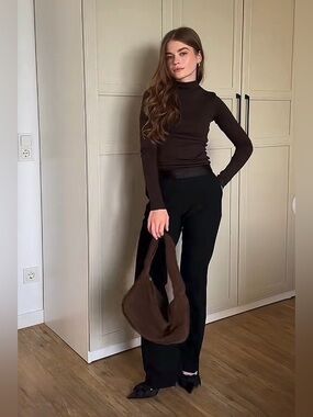 Zara brown turtle neck long sleeve top